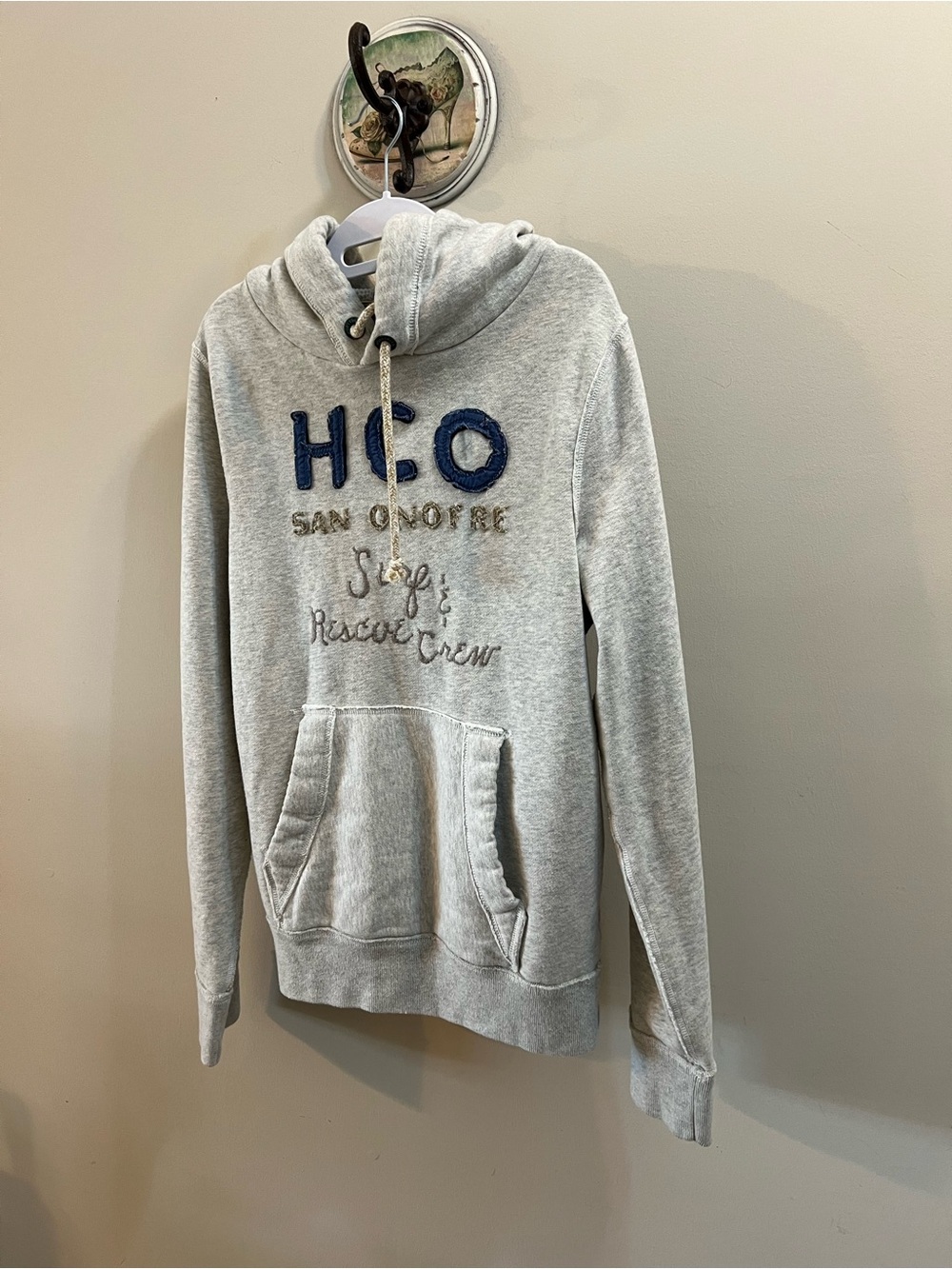 Hollister veg y2k HCO Light Gray Pullover Hoodie Sweatshirt unisex Size S